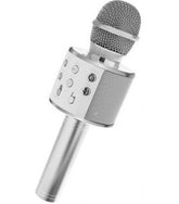 Microfon Karaoke Bluetooth cu Boxa incorporata si USB - Argintiu